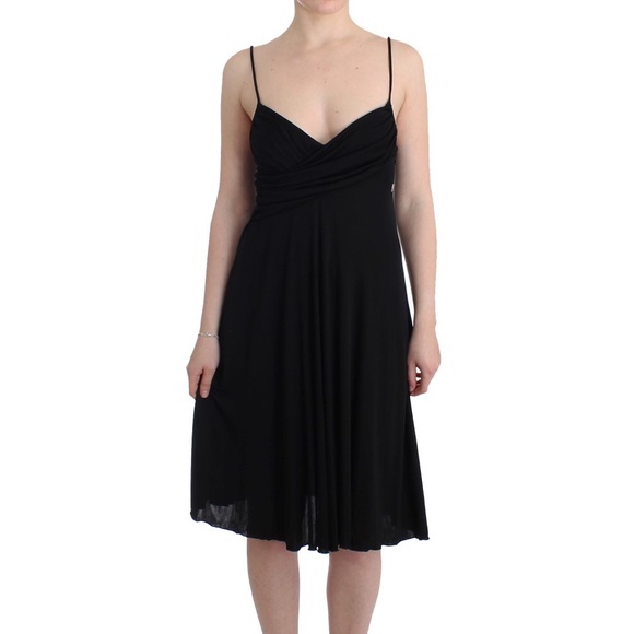 JOHN GALLIANO Black Jersey Spaghetti Strap Dress - Picture 1 of 7